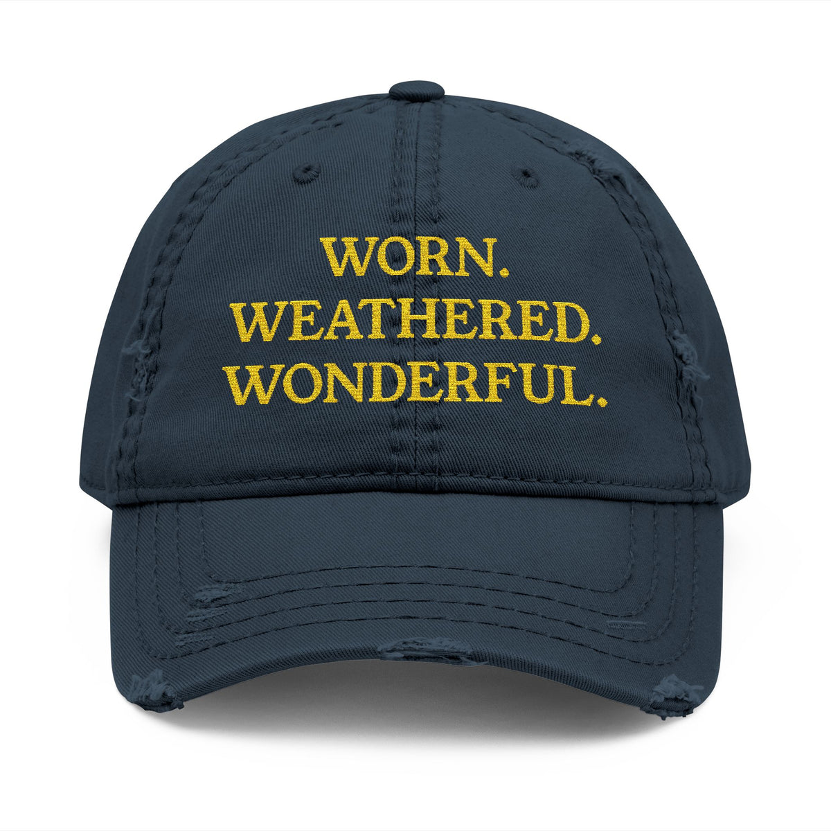 Worn Weathered Wonderful Dark Embroidered Hat
