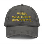 Worn Weathered Wonderful Dark Embroidered Hat