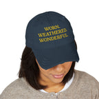 Worn Weathered Wonderful Dark Embroidered Hat